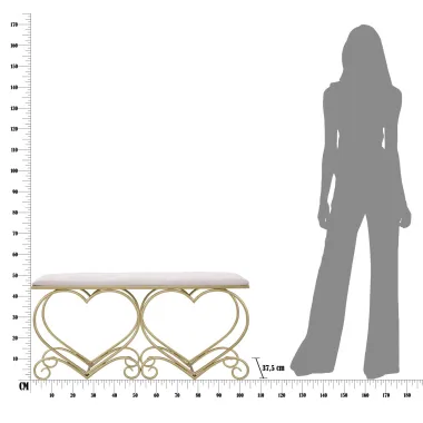 ŁAWKA HEART ROSA 105x37,5x51,5 cm